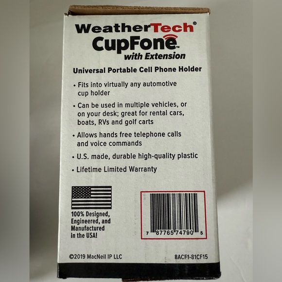 NIB WeatherTech CupFone Cell Phone Holder with Extension - Picture 5 of 6